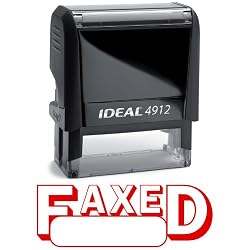 FAXED I Red Office Stock Self-Inking Rubber Stamp