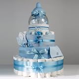 Baby Big Bottle Diaper Cake (Blue)