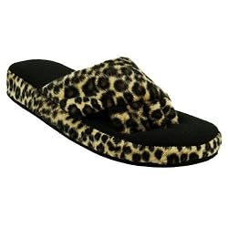 Beech Comfys, Leopard - Yoga Toe Sandals - Med (6 - 7 1/2)