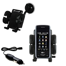 Verizon Voyager Flexible Auto Windshield Holder with Car Charger - Uses Gomadic TipExchange