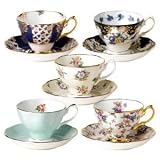 Royal Albert 100 Years of Royal Albert 1900-1940 Teacup & Saucer x5 Box Set