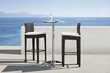 3pc Modern Outdoor UV Treated Weaved Bar Table Set - ZO-CHR-T1