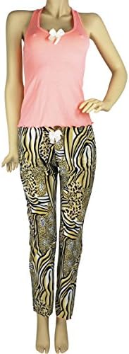 Hipnys Sleepwear PAS01 PJ Sets for Women Tank Top Pajamas &amp; Pants Sleeveless PJs