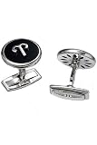 18k White Gold Cufflinks Zodiac 'Aries' on Onyx Gemstones