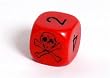 16mm d6 Opaque Skull Dice, Red w/Black