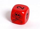 16mm d6 Opaque Skull Dice, Red w/Black