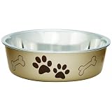 Loving Pets Metallic Bella Bowl Dog Bowl, Small, 1 Pint, Champagne
