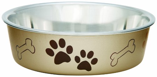 Loving Pets Metallic Bella Bowl Dog Bowl, Extra Large, 3 Quarts, Champagne