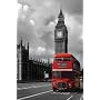 London (Red Bus) Framed Art Poster Print - 24" X 36"