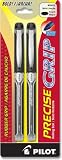 Pilot Precise Grip Liquid Ink Rolling Ball Pen, Bold Point, 2-Pack, Black Ink (28921)