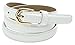 AnnaKastle Womens Faux Leather Skinny Dress Belt with Round Buckle