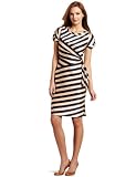 Jones New York Womens Stripe Crepe De Chine Sash Tie Dress