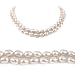 Double Strand 17-18 Inches 7-8mm White Oval Shape Freshwater Cultured Pearl Necklace