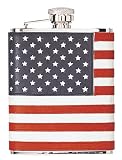 Leather USA Flag Hip Flask 6 oz.