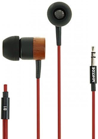 Earond Comfortable Cell Phone Earphones Natural Wooden Headphones Noice Isolating