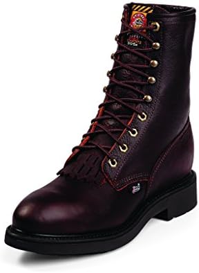 Justin Original Men's 8" Lace-Up Work Boot Steel Toe Tobacco 12 D(M) US