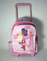 Curious George Pink Child's Back Pack with Wheels