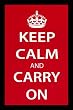 Keep Calm and Carry On (Motivational, Red) Framed Art Poster Print - 13" X 19"
