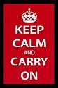 Keep Calm and Carry On (Motivational, Red) Framed Art Poster Print - 13" X 19"