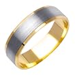 14K Two Tone Gold and White Wedding Band Width 6.0mm