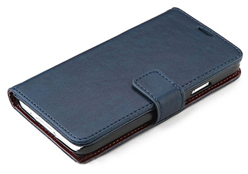 myLife (TM) Tufts Blue - Professional Design - Koskin Faux Leather (Card, Cash and ID Holder + Magnetic Detachable Closing) Slim Wallet for NEW Galaxy S5 (5G) Smartphone by Samsung (External Rugged Synthetic Leather With Magnetic Clip + Internal Secure Snap In Hard Rubberized Bumper Holder)