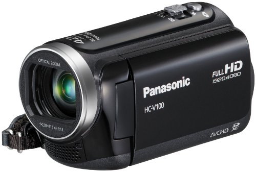 Panasonic HC-V100EG-K Full-HD-Camcorder (6,7cm (2,6 Zoll) LCD-Display, 34-fach opt. Zoom, 32mm Weitwinkel) schwarz