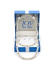 .925 Sterling Silver Freshwater White Pearl and .925 Sterling Silver Beads Necklace, Bracelet and Earrings Set, Free Shipping and Gift Box