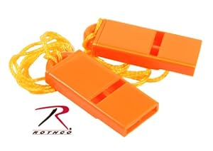 Safety Orange Flat Whistle - 2 Pack