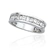 14K White Gold 1/4 ct. Princess and Baguette Cut Diamond Wedding Band