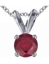 1.50 CT Ruby Solitaire Pendant 14K Gold