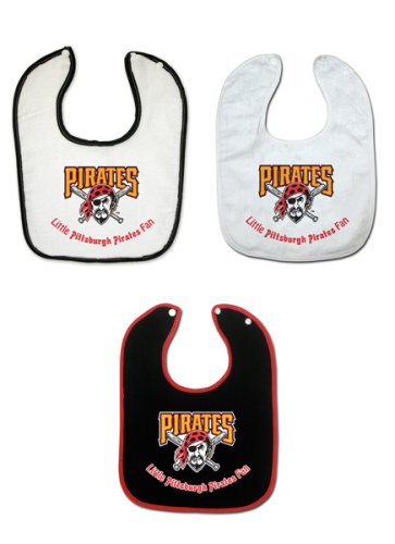 Pittsburgh Pirates 3 Pack Snap Bib Set