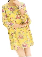 Short General Print Off the Shoulder Chiffon  Dress