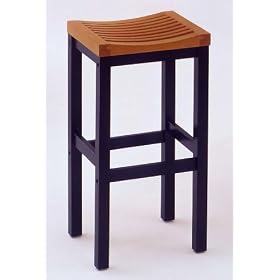 Black/ Oak Top Barstool - 29H" 