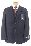 Nautica Mens Single Breasted 2 Button Navy Blue 3 Piece Wool Suit - Size 42R