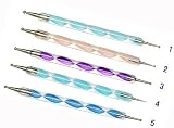 MoYou Nail Art Set of 5 Multi Coloured Swirl Double Ended Nail Art Dotting/Marbleizing tools