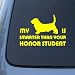 HONOR STUDENT - BASSET HOUND - Dog Decal Sticker #1524 | Vinyl Color: Yellow
