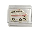 SilverBin Enamel Paint Ambulance Stainless Steel Italian Charm Link