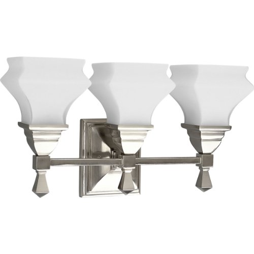 Best Price Progress Lighting P3297-09 3-Light Bath Fixture, Brushed Nickel