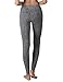 Yoga Reflex Women's Active Yoga Running Pants Workout Leggings - Hidden Pocket , Charcoalheather , Large