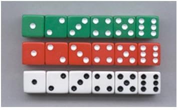 Dot Dice 6 Each Of Red White & (Set of 18)