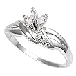 Sterling Silver w/ CZ Ring - 2mm Band Width - 9mm Face Height - Clear CZ - Size: 4-9