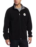 NFL Men's Pittsburgh Steelers Safety Blitz III Long Sleeve Full-Zip Performance Bonded Jacket (Black/Storm Gray, X-Large)
