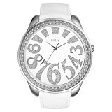 GUESS - G85853L - Analogique - Montre Femme - Bracelet en cuir blanc