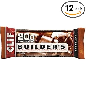 Clif Bar Builder's Bar, Chocolate, 2.4-Ounce Bars, Pack of 12