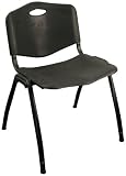 Set of Four(4) Black Polypropylene Stack Chair