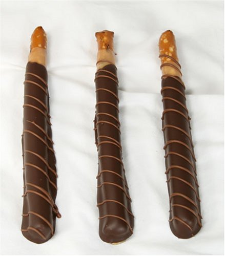 Ultimate's 8 Inch Dark Chocolate Caramel Pretzel Rods - Set of 3.