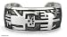 Sterling silver cuff bracelet, 'Mapuche Warrior'