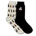 HERE KITTY KITTY CATS 2 PAIR TAN & BLACK SOCKS