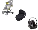 Quinny 2011 Senzz Stroller with Dreami Bassinet and Mico Carseat in Spring/Black