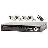 Q-See Q4DVR4CM 4 Channel Digital Video Recorder w/160GB Hard Drive & 4 CMOS Camera Kits (Color)